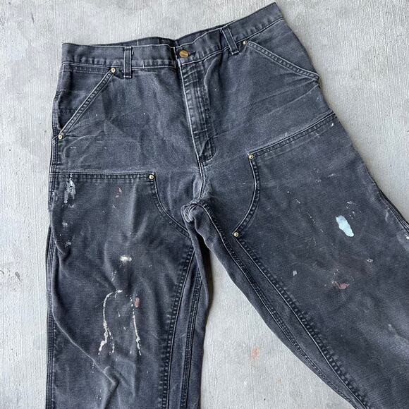 Vintage Y2K Carhartt black double knee work wear carpenter pants - Picture 5 of 10